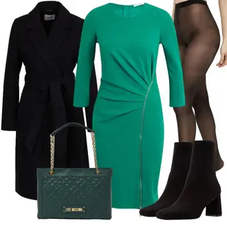 Outfit mit Weiß Schmales Kleid/EtuiKleid/Einfarbig Kleid/Business Kleid/3/4 Arm Kleid/Standesamt Kleid/BüroKleid/JerseyKleid/EtuiKleid mit Reißverschluss/Kleid mit geradem Schnitt/Kleid Standesamt-gast orsay "Elegantes Herbst Outfit"