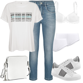 spitze Outfit mit Weiß Korsett Unterbrustkorsage Lascana "Schöner Sommer Look"