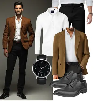 Bar Outfit mit Schwarz/Beige Elegancity, Ecco "Business Outfit"Look: Bar, Wasen, Pop Konzert, Schule, Electro