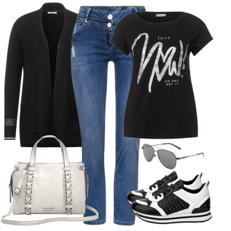 Outfit mit Schwarz Sneaker GERRY WEBER "Cooler Look Für Den Frühling"