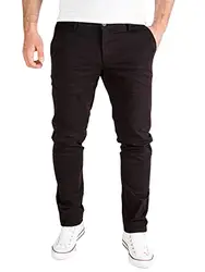 PITTMAN Chino Hosen Für Herren Regular Fit Derrick Herren Chino Schwartz Männer, Schwarz (Black 194008), W32/L32