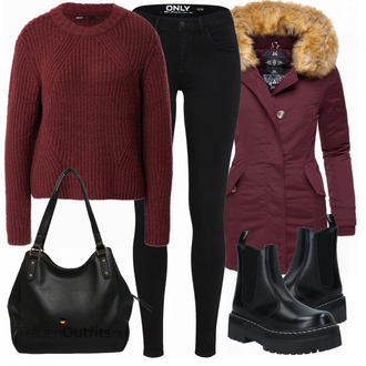 Urlaub Outfits Old Money mit Schwarz/Braun Schultertasche/Große Tasche/Businesstasche/Tragetasche/Tasche Büro/Schulranzen/Shopper-Tasche/Schultertasche About You "Praktischer Look"Look: Uni, Indoor, Coole, Italienische, Büro, Old Money