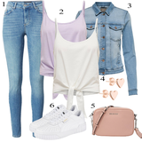 Denim jacket outfits Pilka Paminkštinta moterims image