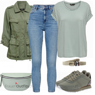 Outfit mit Grau Schuh Sneaker WODEN "Outfit für den Frühling"