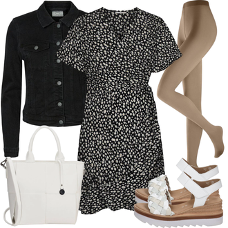 Outfit met Blouse Jurk/Nicki Jurk/Polka dot jurk/Jurk Met Print/Sheath Jurk/Gesmokte Jurk/T-Shirt Jurk/Tuniek Jurk Only "Modieuze zomerlook"
