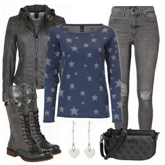 Outfit mit Dunkelgrün KunstLederjacke/Bikerjacke/Lederjacke/Vintage Lederjacke/Leder Bomberjacke/Jacke mit Seitlichem Reißverschluss/Wachsjacke/Motorradjacke/Außergewöhnliche Jacke gipsy by mauritius "Outfit für die Freizeit"