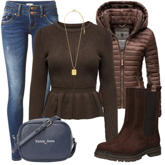 Kombinacije za zimu Mom Denim/Traper sa Plava/Tamnoplava/Pink Kožna Jakna/Kožne Cipele/Traperica Niskog Struka/Traperice s Rupom/Push-up Traperice/Zimska jakna/Traperica Niskog Struka LTB "Udoban zimski outfit"Look: cool, Cowgirl, Mom, Prekrasan, Rap, Western