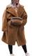 SOWTKSL Damen-Winterjacke, langärmelig, Kragen, Gr. M, Braun