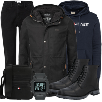 Outfit mit Schwarz Winterjacke Navahoo "Freizeit Outfit"