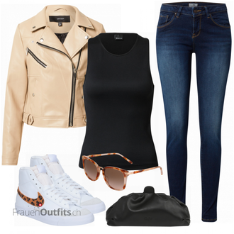 Outfit mit Schwarz Top Gina Tricot "Toller Look für den Frühling"