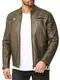 Redbridge Herren Jacke Übergangsjacke Biker Kunstleder Echtleder Gesteppte Bereiche Khaki Gr.XXL