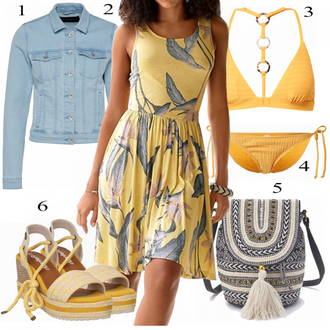 Outfit s Žlutá Plavky HUNKEMÖLLER, Žlutá Plavky HUNKEMÖLLER "Dovolenkový Outfit"