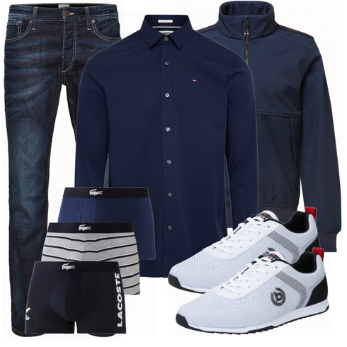 Schwarz/Blau Unterhose Lacoste kombinieren
