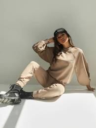 brown sweatpants