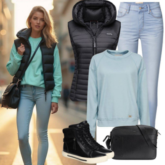 Anniversaire Hiver tenues avec Bleu clair Jean Push-up/Jean Sweat/Jeans à Enfiler/Veste en Cuir/Jean Taille Haute/Jeans avec un Trou/Jeans Thermiques/Chaussures en Cuir/Jean Motard Résumé "Tenue de Printemps Confortable"Look: Anniversaire, École, Concert de pop, 18ème anniversaire, Chalets, Fête Des Mères, Jour de Plage