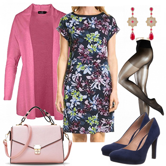 Outfit mit Schwarz Kleid CECIL "Courtney"