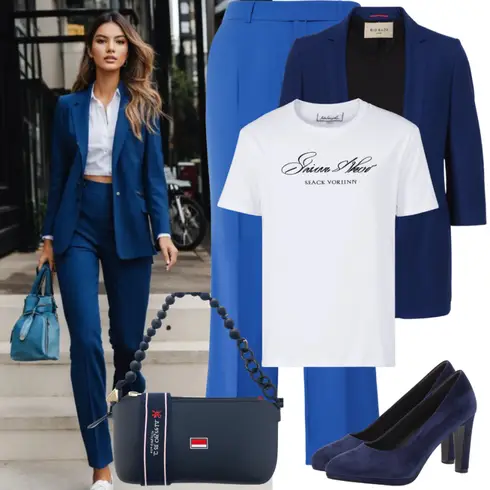 Weiß/Blau Anzug Blazerjacke NEXT kombinieren