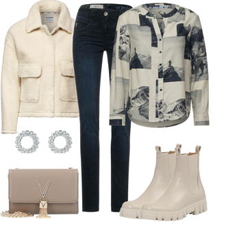 Outfit mit Grau/Beige Stiefel VERO MODA "Modischer Look Für Den Herbst"
