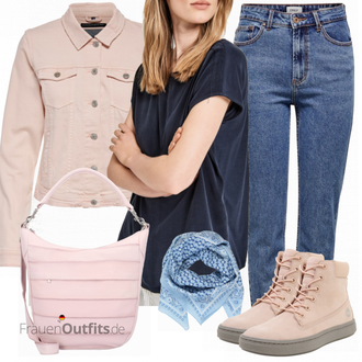 Outfit mit Rosa Stiefel Timberland "Herbst Outfit für den Alltag"