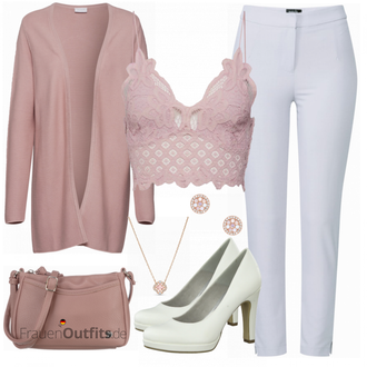 Party Outfits mit Rot/Rosa/Gold Ohrstecker/Ohrclip Fossil "ABOUT YOU"