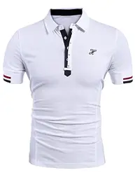 COOFANDY Casual Slim Fit Polohemd Herren Kurzarm Baumwolle Klassisch Polo T-Shirt Classic Polo Tees (Weiß M)