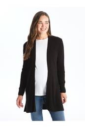 Shawl Collar Plain Long Sleeve Maternity Knitwear Cardigan
