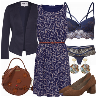 Outfit mit Blau Kleid Große Größe About You "Frühlingsoutfit für Damen"