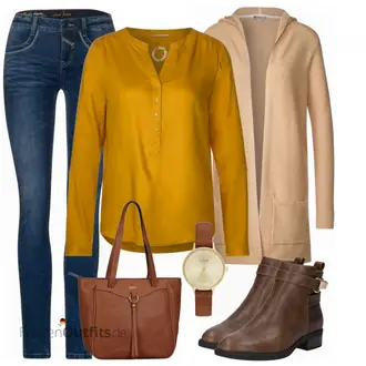 80er Outfit mit Braun/Dunkelbraun/Beige Klassischer Stiefel/Cowboystiefel/Gefütterte Stiefelette/Vintage Stiefel/Rahmengenähter Schuh/Leder Stiefelette/Lederjacke/Vintage Stiefelette/Reitstiefel/Chelsea Boot About You "Perfekt für den Herbst"Look: Uni, Western, Country Styl, Cowgirl, Schön, Duckfeet, 80er