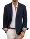 PJ PAUL JONES Herren Anzugjacke Sakko Slim Fit 2 Knöpfe Sportlich Anzug Jacke Freizeit Blazer mit Brosche Marineblau M