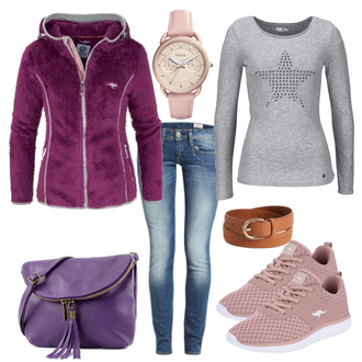 Outfit mit Beige Sneaker Kangaroos "Lila"