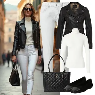 Outfit sa Srebro/Siva/Kaki/Svjetloplava/SvjetloSiva Hlača Velika Veličina Freeman T. Porter "Proljetni outfit"