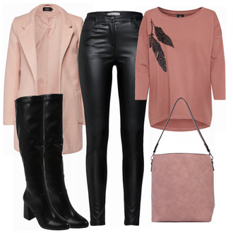 Winter Outfits Knielang mit Schwarz High Heels Stiefel/Weitschaftstiefel/Overknee Stiefel/Leder Overknee Stiefel/Spitzer Stiefel/Langer Stiefel/Kniehoher Stiefel 4th & Reckless "Rosedamen"