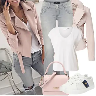 Outfit sa Bijela/Krem Majica I Top Veći Broj/Bluza Veći Broj/Bluza i Tunika Vila "Proljetni Outfit"