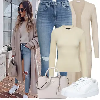 Outfit sa SvjetloPlava/Plava Hlače rupa hlača/Traper Tajice/Jeggings Only "Proljetni Outfit"