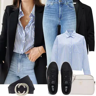 Carina Outfit sa Crna Tenisica s platformom/Niska Tenisica/Skate cipela/Kožna Tenisica Puma "Proljetni Outfit"
