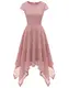 BeryLove Cocktailkleid Hochzeitsgast Kleider Damen Festlich Elegant Abendkleid Kurz Abendkleid Knielang Spitzenkleid BLP7040 Blush XL