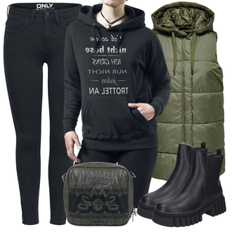 Outfit mit Schwarz sprüche "Freizeit Outfit"