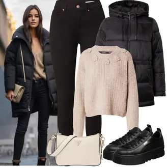 tenues avec Noir/Bourgogne Legging Taille Haute/Pantalon Taille Haute/Pantalon Push-up/Treggings/Pantalon Moulant/Jeggings/Jean Motard/Veste d'Hiver/Chaussures en Cuir/Jean Push-up/Jean Taille Haute/Jeans Thermiques VERO MODA "Tenue de printemps"