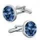 Panda-Jewellery 925-Sterling Silber Manschettenknöpfe mit Kristallen - Rivoli - Montana - Elegante für Hemd Jungen - Schmuck Für Herren mit Geschenkbox