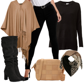 Outfit mit Beige/Braun Schal/Bandana/Kopftuch/Tuch About You "Herbstlicher Look"