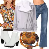Wide Leg Jeans mit elastischem Bund Outfits image