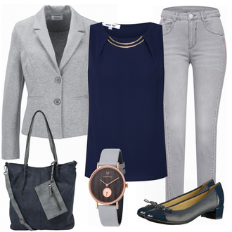 Outfit met grijs Schoen Geox "Geox Pompen"