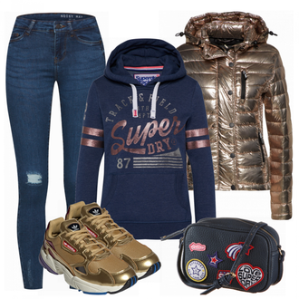 Outfit mit Grau Superdry "Superdry"