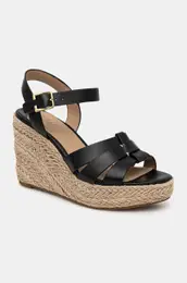 Usnjeni sandali Lauren Ralph Lauren Soffia Espdr rna barva, 802953961002