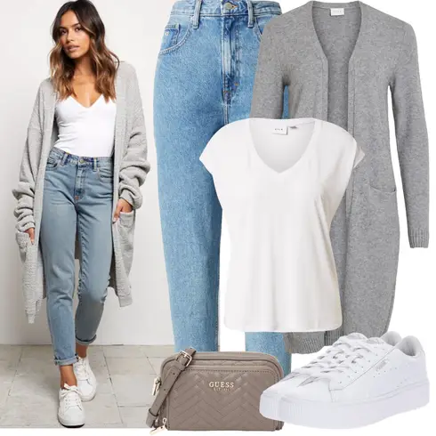 Comment poter Gris/Gris clair/Gris foncé Tricot Grande Taille/Tunique/Manteau/Robe Grande Taille/Cardigans Longs/Cachemire-Cardigan/Cardigan d'Hiver/Cardigan en Laine Vila avec Gris/Gris clair/Gris foncé Tricot Grande Taille/Tunique/Manteau/Robe Grande Taille/Cardigans Longs/Cachemire-Cardigan/Cardigan d'Hiver/Cardigan en Laine Vila