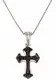 FIRETTI Kette mit Anhänger Kreuz schwarz / silber