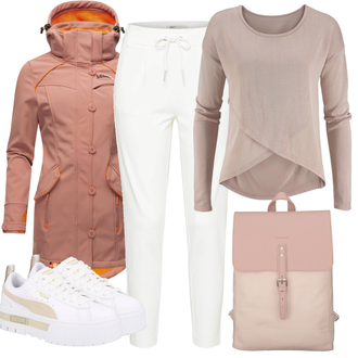 Outfit mit Weiß/Creme/Khaki Hose Große Größe/7/8 Hose/Freizeithose/Baumwollhose/Bügelfaltenhose/Jerseyhose/Jogger Hose/Lange Hose/Musselin Hose/Slim Hose/Schlupfhose/Jogginghose Only "Perfekt für den Herbst"