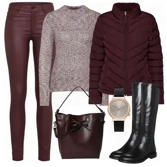 Outfit mit Blau Stiefel Vagabond Shoemakers "winecolor"