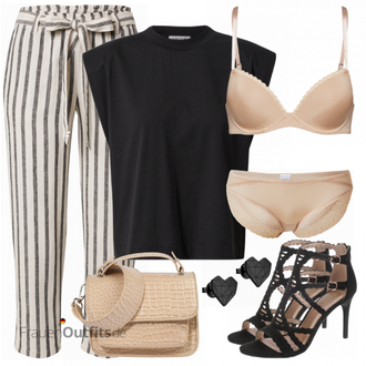 Outfit mit Schwarz High Heel/Sandalette Bullboxer "Stylische Kombination für die Freizeit"