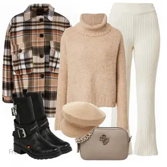 70er Outfit mit Hellgrün/Beige/Khaki/Creme/Weiß Hose Große Größe/Strick Große/Schlaghose/Cord Legging/Cordhose/Flared Leggings/Ausgestellte Hose/Schlaghose Leggings/Strick Legging/Hose mit Schlitz Dorothy Perkins "Herbstlicher Look"Look: Chill, Uni, Coole, Nahtlos, Skater, Western, Outdoor, 70er